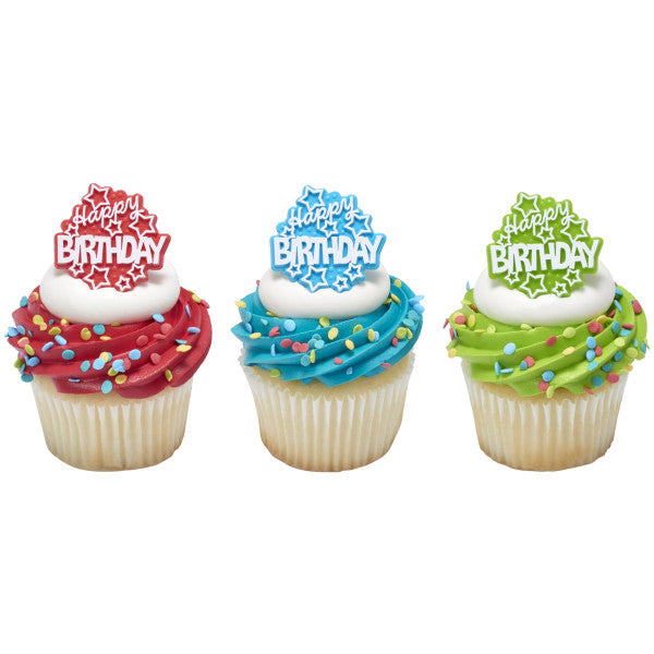 Happy Birthday Stars Cake Ring Pk/144