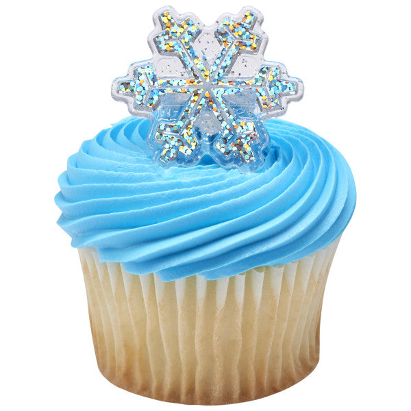 Holographic Snowflake Cake Rings Pk/144