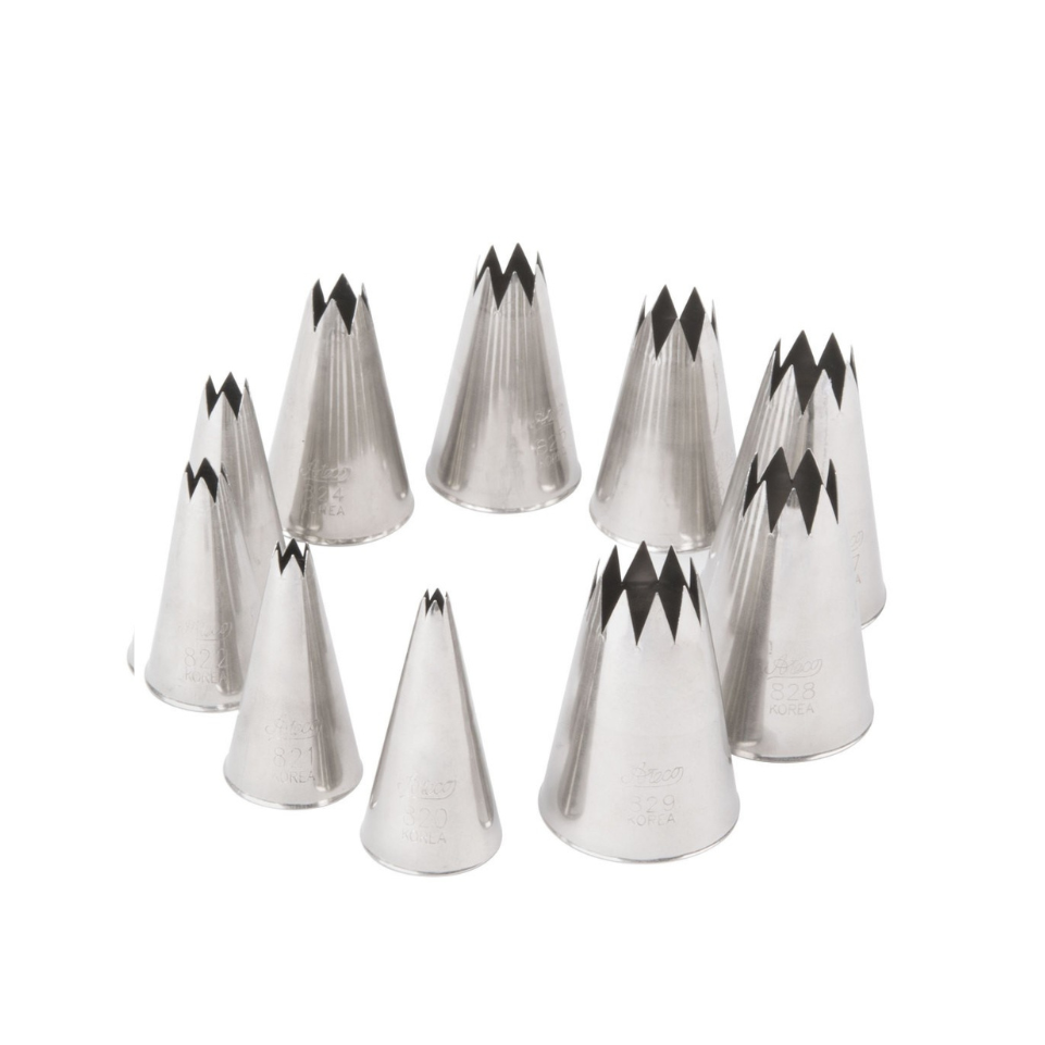 ATECO Star Cake Decorating Tip Set of 10 830