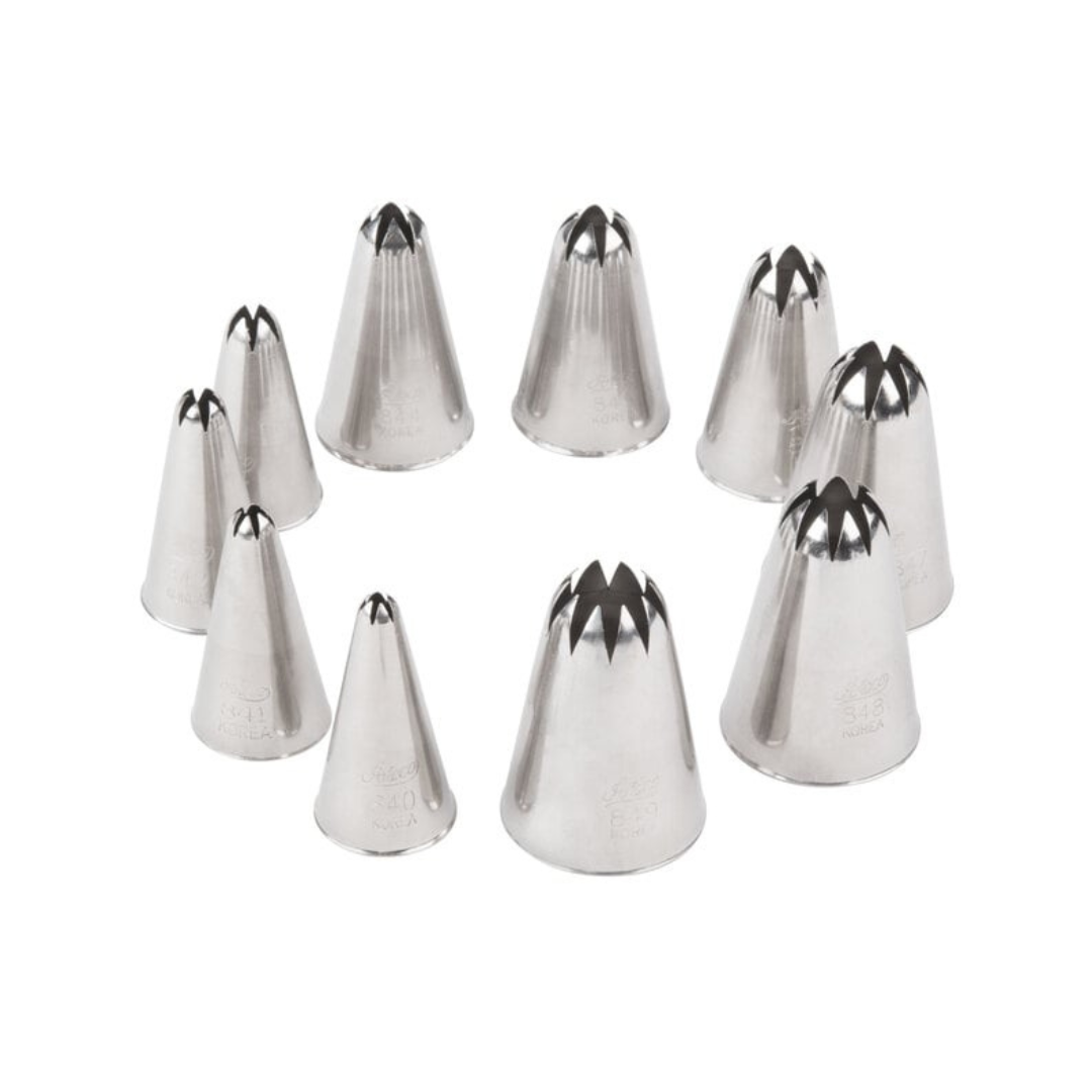 Ateco Closed Star Cake Decorating Tip Set of 10 850