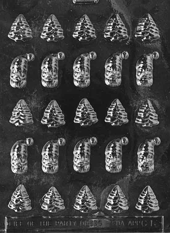 Bite Size Santa & Trees Chocolate Mold