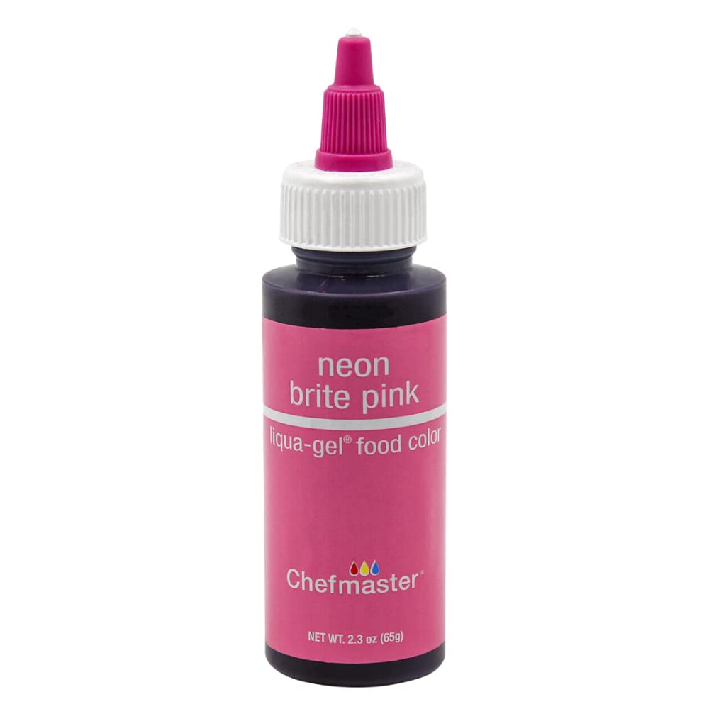 Chefmaster Neon Brite Pink 2.3oz Liqua Gel Food Color