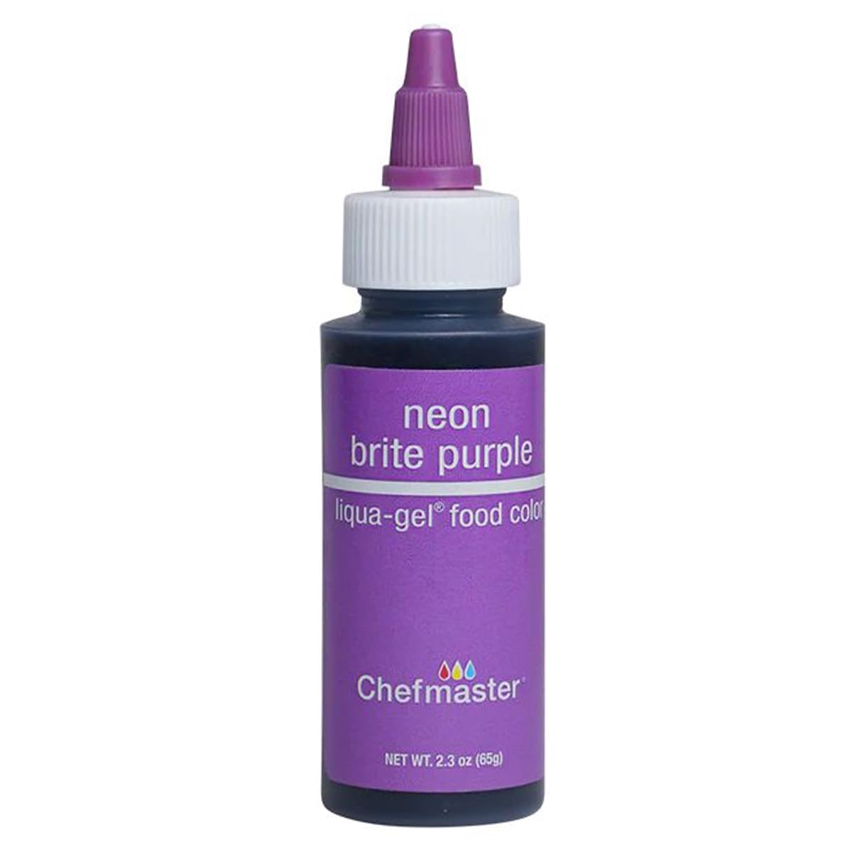 Chefmaster Neon Brite Purple 2.3oz Liqua Gel Food Color
