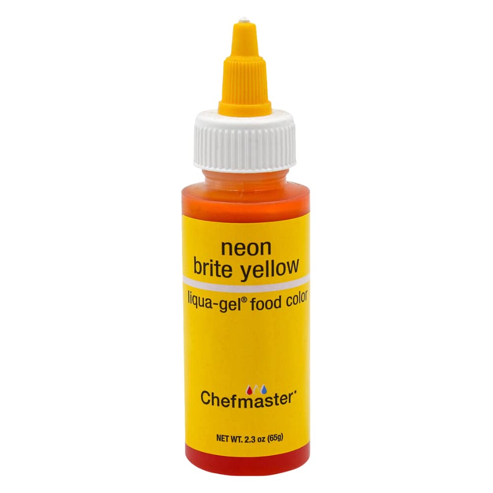 Chefmaster Neon Brite Yellow 2.3oz Liqua Gel Food Color