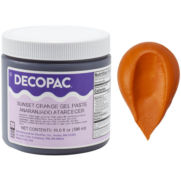 Decopac Sunset Orange Premium Gel Paste Food Color 22486