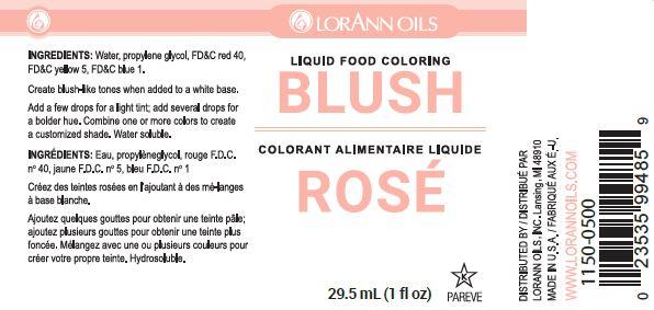 Lorann Blush Liquid Food Coloring Label
