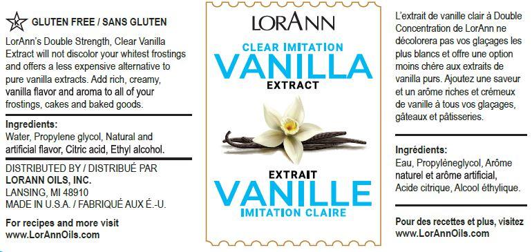 Lorann Clear Vanilla Extract Label 3020