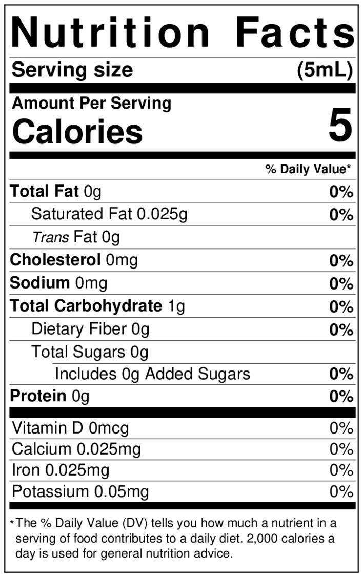Lorann French Vanilla Flavor Fountain Nutrition Facts 0933