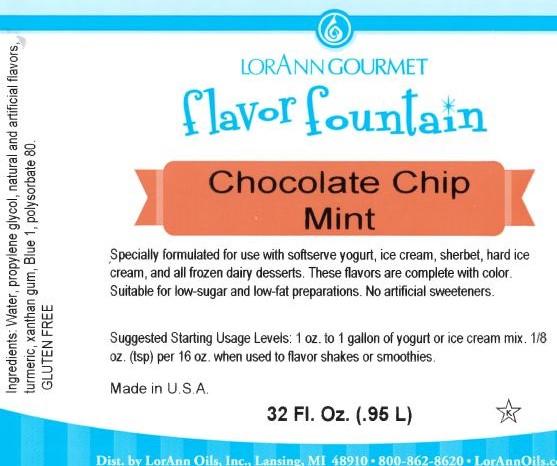 Lorann Mint Chocolate Flavor Fountain Label 1730