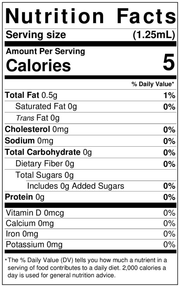 Lorann Nutty Amaretto Flavor Nutrition Facts 0700