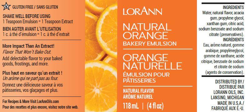 Lorann Orange Bakery Emulsion Label 0760