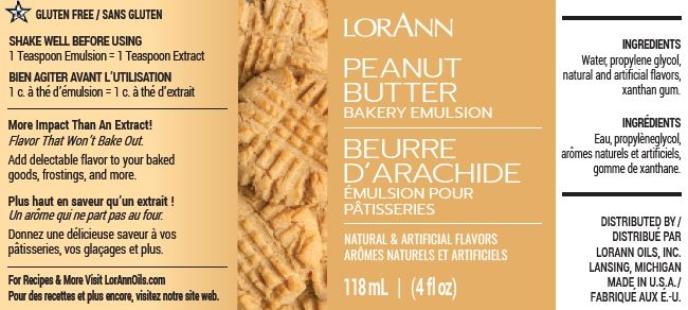 Lorann Peanut Butter Bakery Emulsion Label 0779
