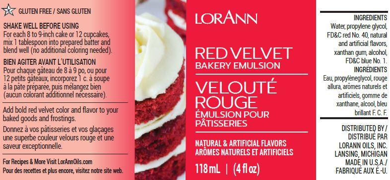 Lorann Red Velvet Bakery Emulsion Label 0762