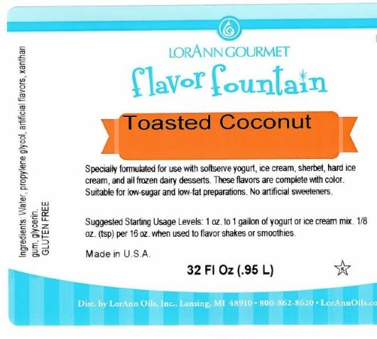 Lorann Toasted Coconut Flavor Fountain Label 1763