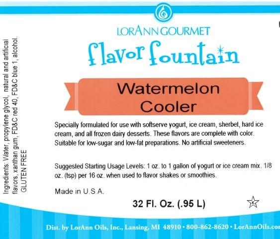 Lorann Watermelon Cooler Flavor Fountain Label 1798