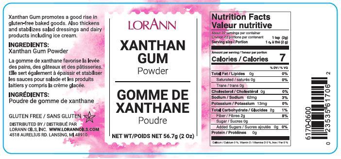 Lorann Xanthan Gum Powder Label
