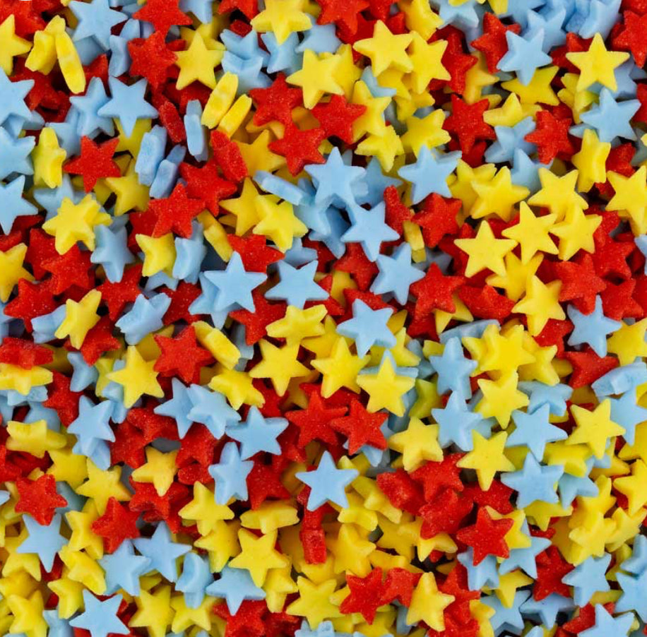 Multi Color Stars Shaped Edible Quin Sprinkles