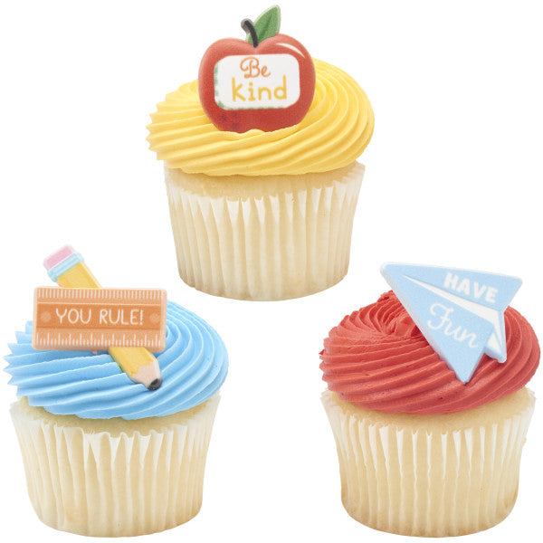 School Rules Cake Rings on Cupcakes