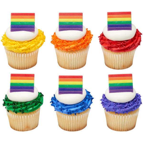Pride Rainbow Flag Cake Rings Pk/72