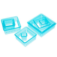 Fluted Square Polycarbonate Cutter Set of 9 ATECO