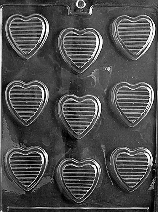 Ridged Heart Plastic Chocolate Mold