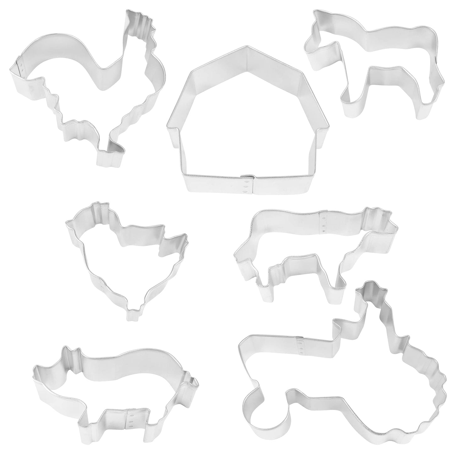 Farm Animals Metal Cookie Cutter Set of 7