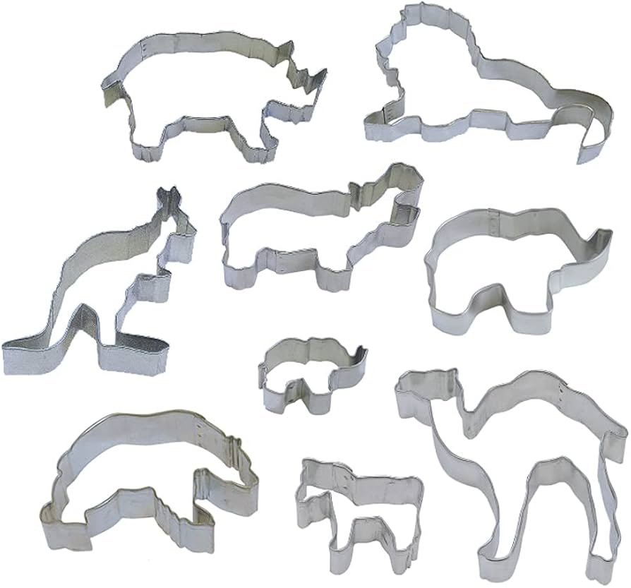 1973 Zoo Animal Metal Cookie Cutter Set