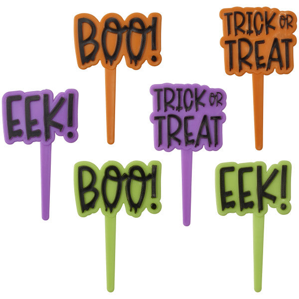 Halloween Greetings Cake Picks Pk/144