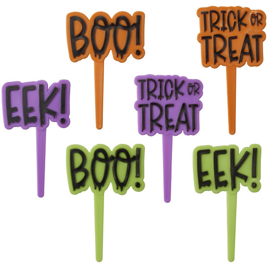 Halloween Greetings Cake Picks Pk/144