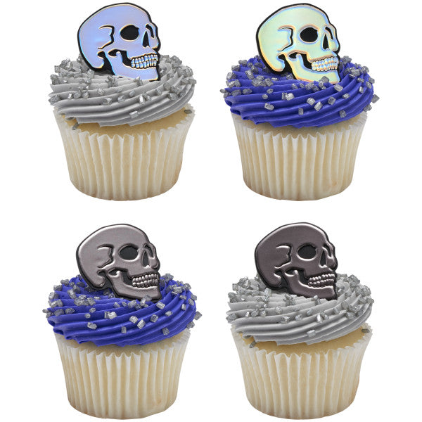 Metallic Skull Cake Rings Pk/144