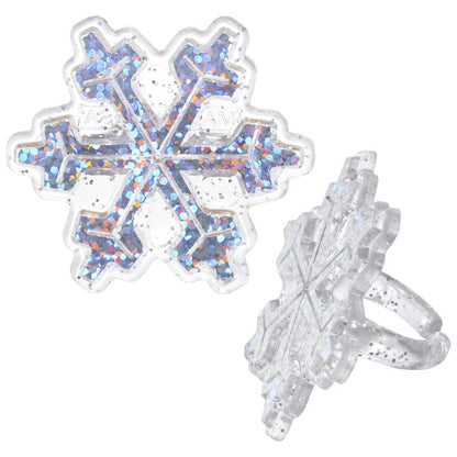 Holographic Snowflake Cake Rings Pk/144