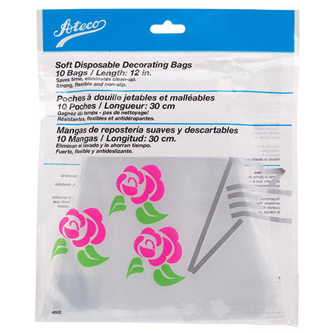12" Clear Soft Disposable Decorating Bags Pk/10 ATECO