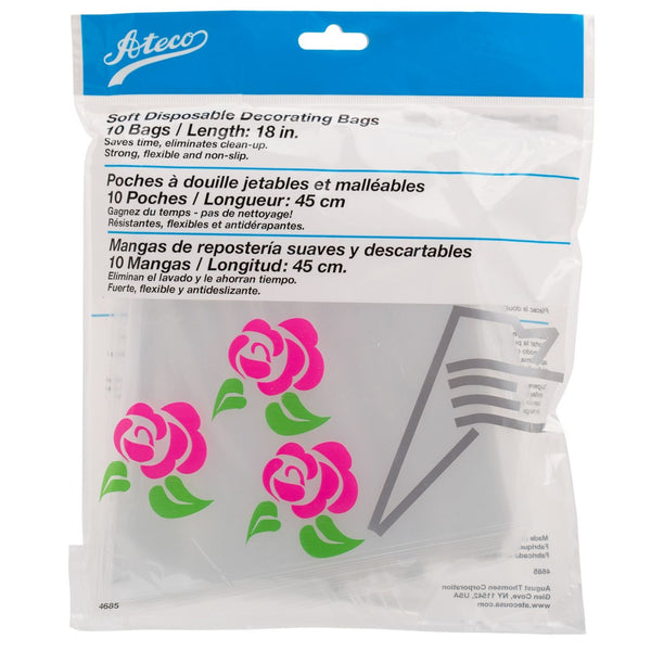 18" Clear Disposable Decorating Bags Pk/10 ATECO