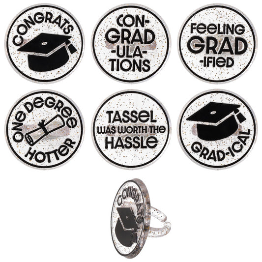 Confetti Graduation Cake Rings Pk/144