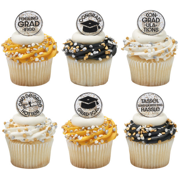 Confetti Graduation Cake Rings Pk/144