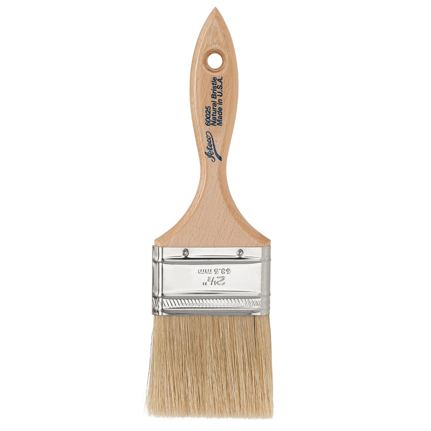 2.5" White Boar Bristle Flat Pastry Brush ATECO