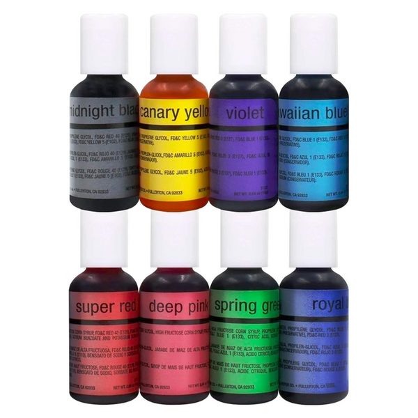 8 Color Set .64oz Airbrush Food Colors Chefmaster