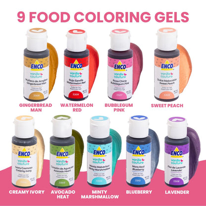 Yummy Collection 9 Color Set Enco Gel Food Colors