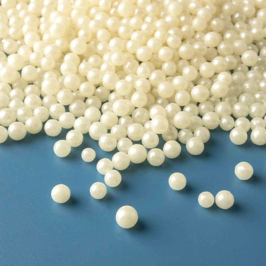White Shimmer Sugar Pearls Foliay