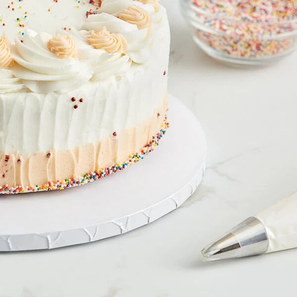 12" White Round Cake Drums Pk/6 Bakers Lane