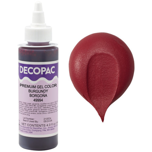 Burgundy 4 oz Gel Food Color Decopac 49994