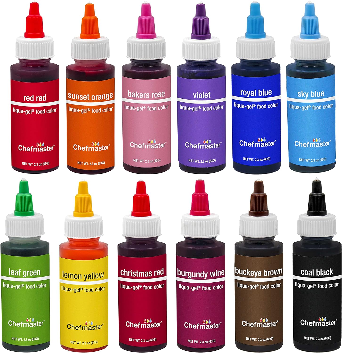 Chefmaster 2.3oz Liqua Gel Food Color Set