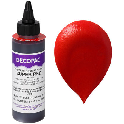 Super Red 4 oz Airbrush Food Color Decopac
