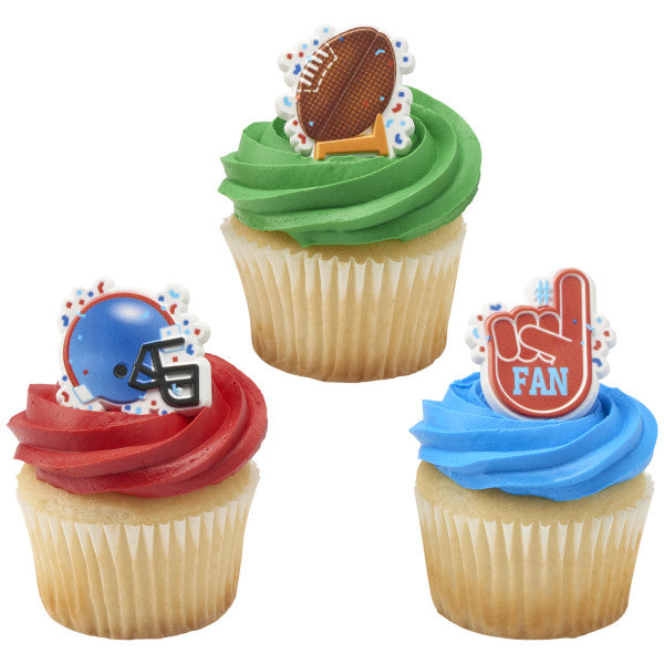 Decopac Football Theme Cake Rings on Cupcakes 28282