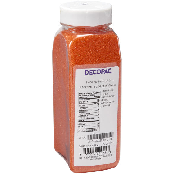 Decopac Orange Sanding Sugar 33 oz Jar 21045