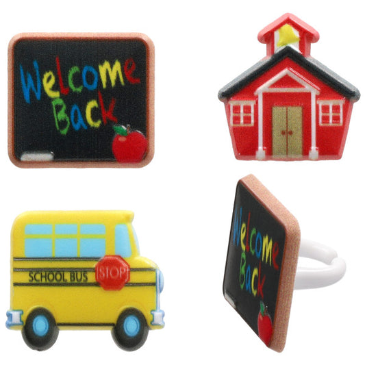 Decopac School Icons Cupcake Rings Cake Decorations 38825
