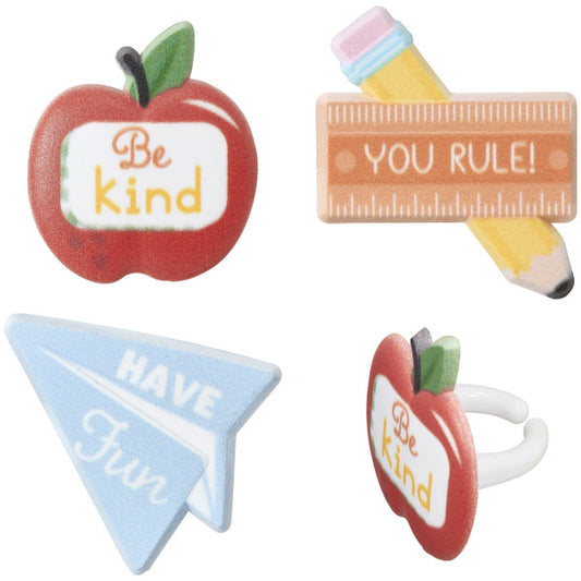 Decopac School Rules Cupcake Rings Cake Decoration 29289