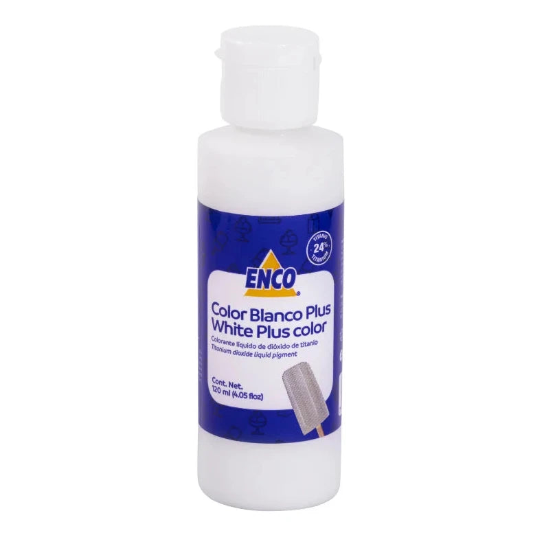 Bottle of ENCO Color Blanco Plus on a white background