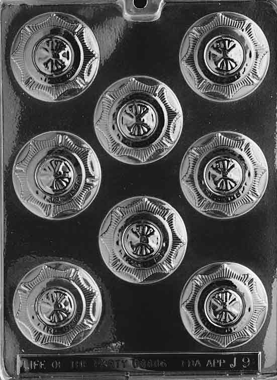 Fireman Badge Plastic Chocolate Mold J009