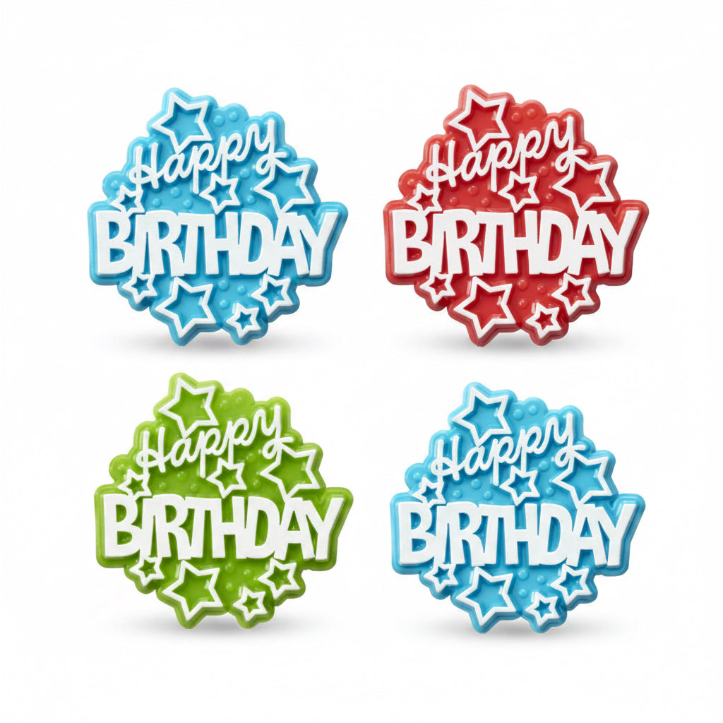 Happy Birthday Cupcake Rings Cake Decorations Pk/144